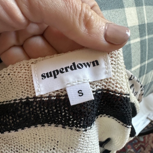 Superdown Black and White Crew Neck Sweater - Picture 3 of 4